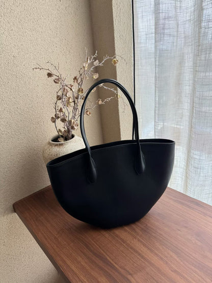 Alger Inspired Structured Leather Tote Bag