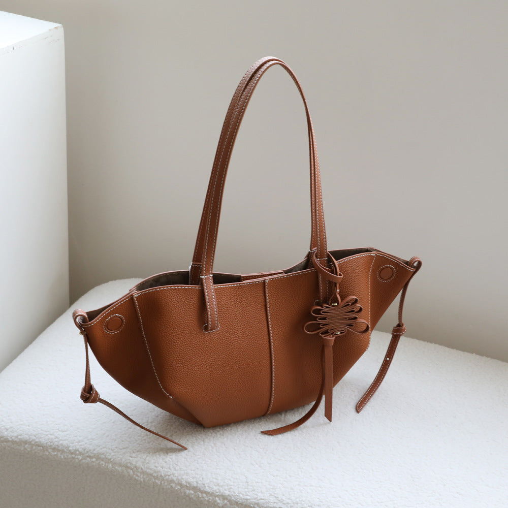 Luxurious Textured Leather Shoulder Bag