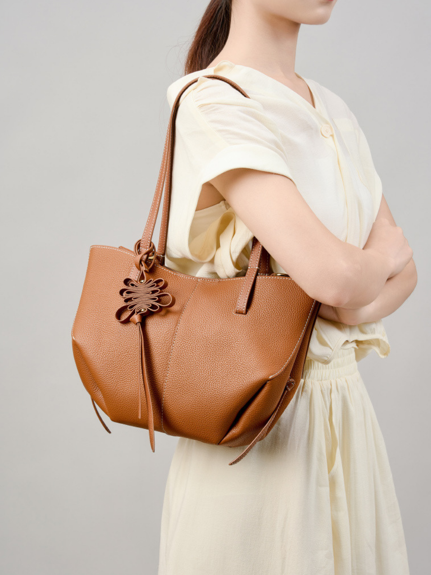Luxurious Textured Leather Shoulder Bag