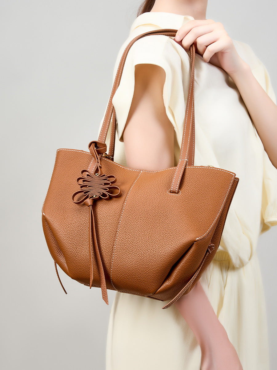 Luxurious Textured Leather Shoulder Bag