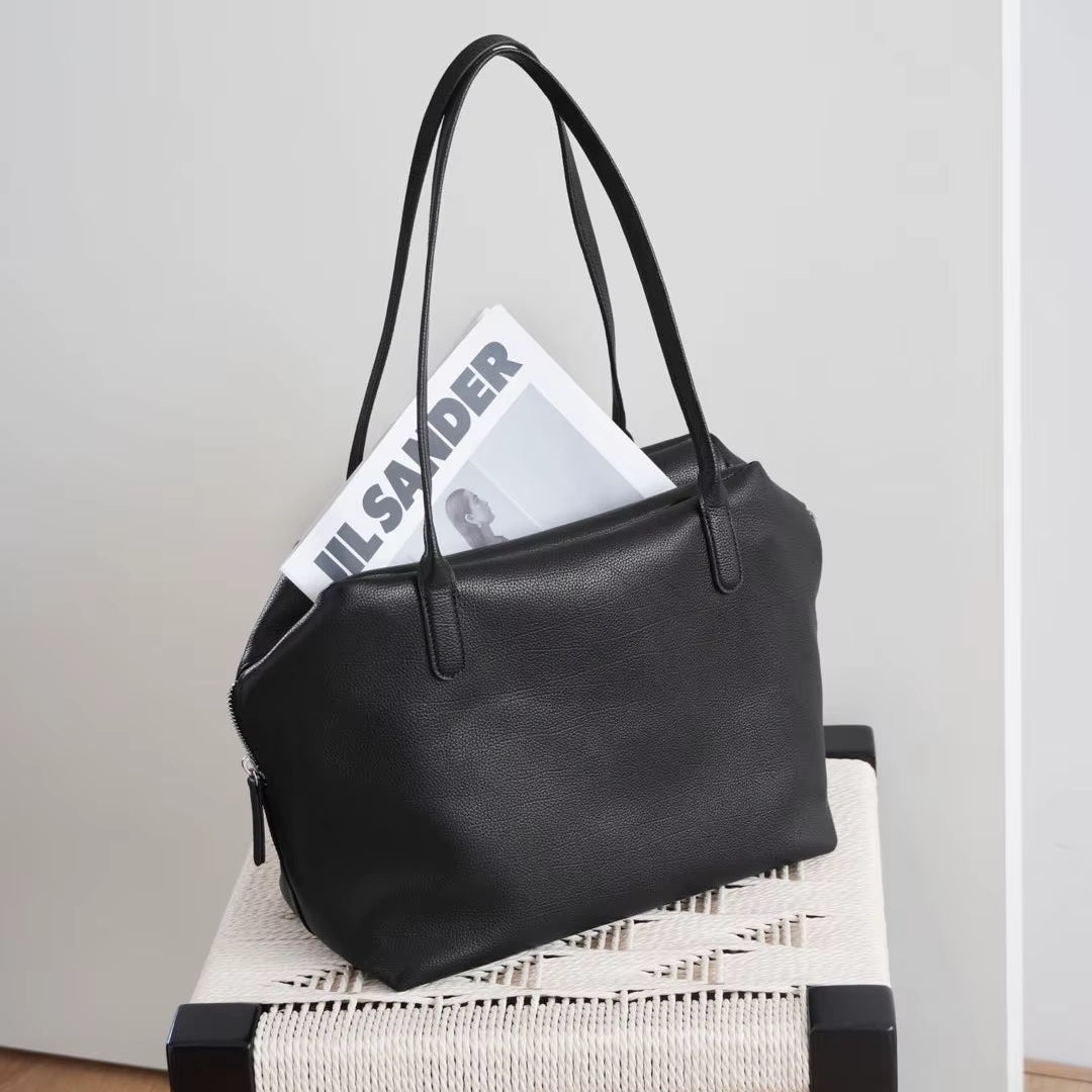 Minimalist Henri Inspired Soft‑Grain Leather Tote Bag