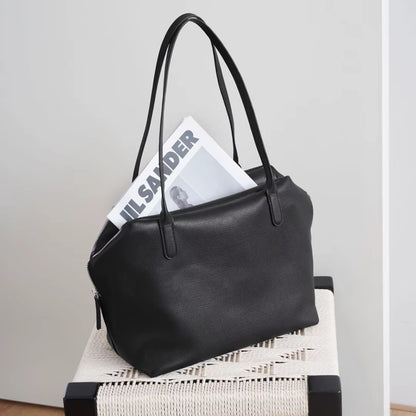 Minimalist Henri Inspired Soft‑Grain Leather Tote Bag