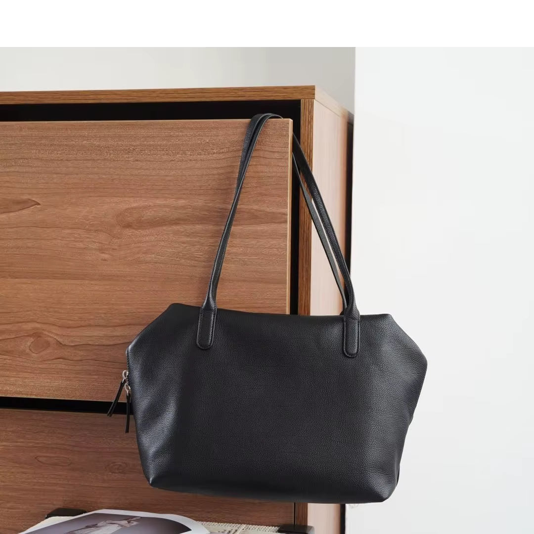 Minimalist Henri Inspired Soft‑Grain Leather Tote Bag