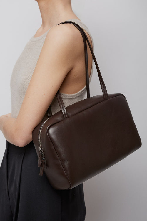 Astra Bowling Minimalist Leather Shoulder Bag