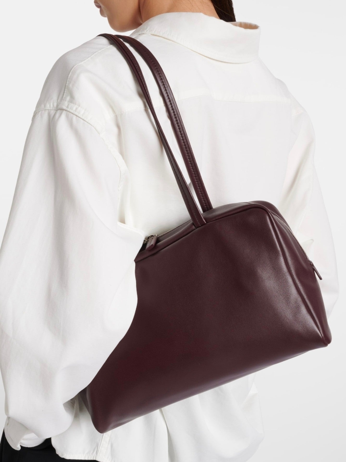 Astra Bowling Minimalist Leather Shoulder Bag