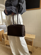 Astra Bowling Minimalist Leather Shoulder Bag