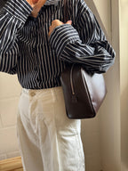 Astra Bowling Minimalist Leather Shoulder Bag