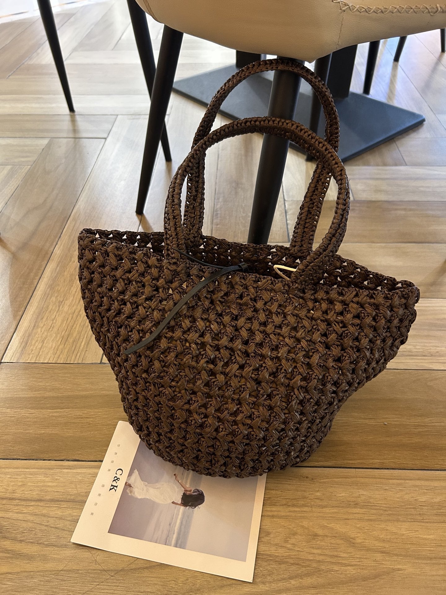 Estelle Woven Raffia Tote Bag