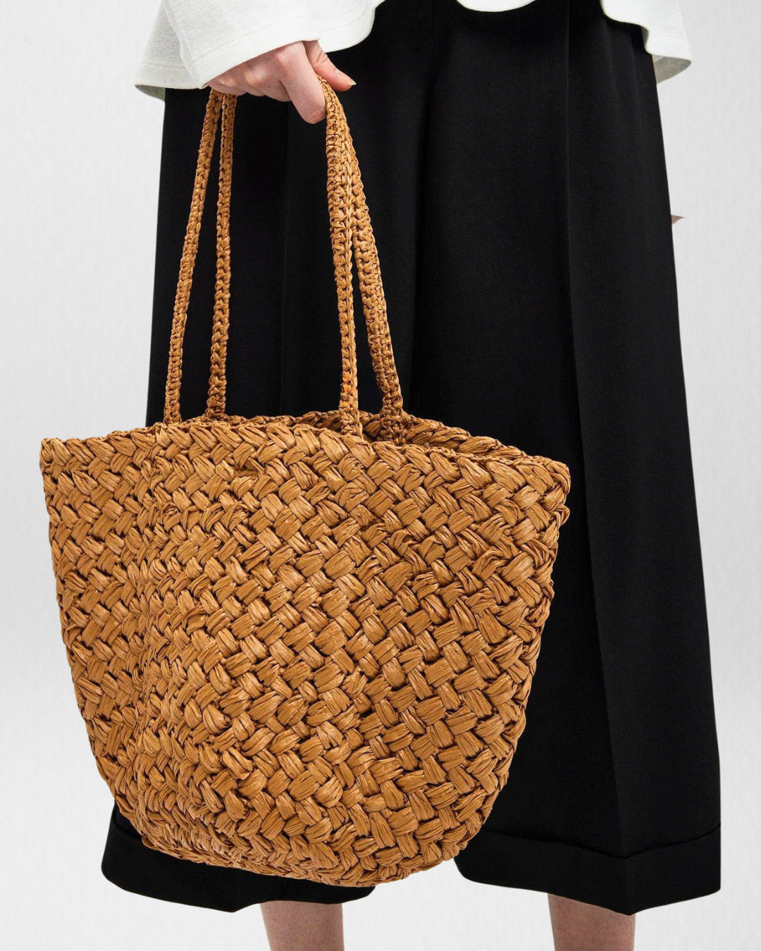 Estelle Woven Raffia Tote Bag
