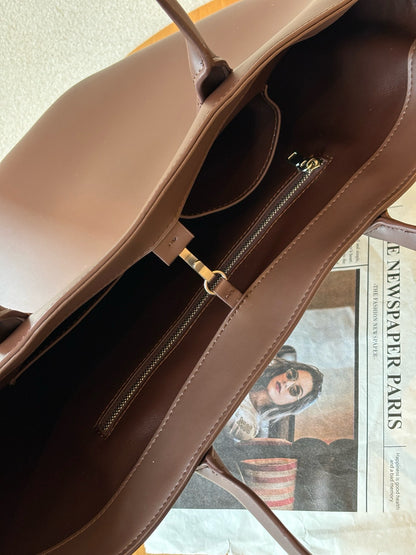 Alger Inspired Structured Leather Tote Bag