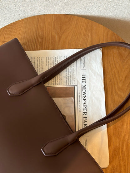 Alger Inspired Structured Leather Tote Bag