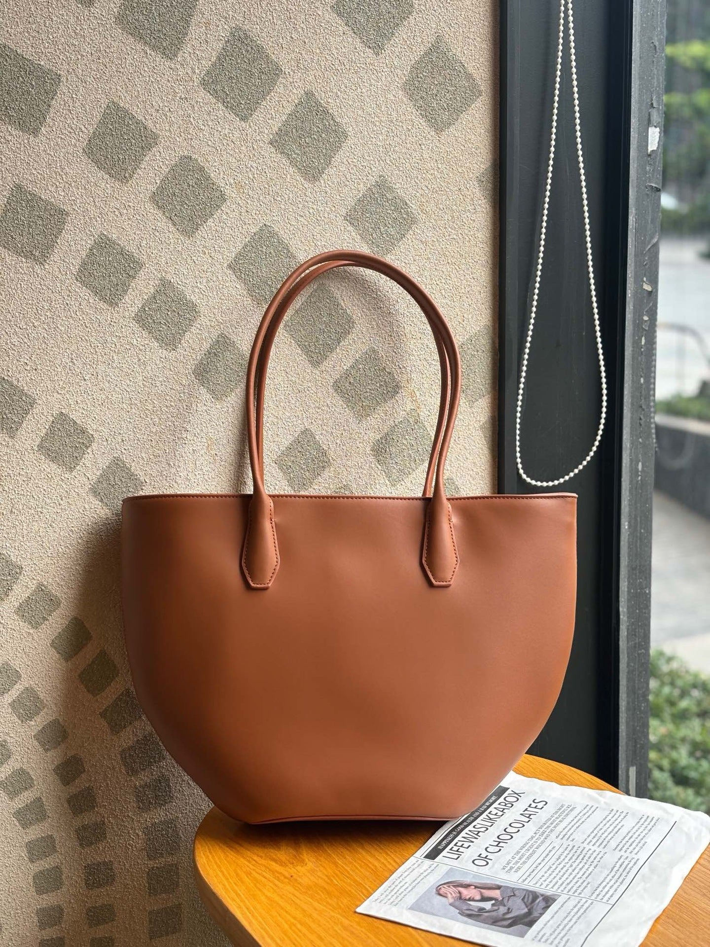 Alger Inspired Structured Leather Tote Bag