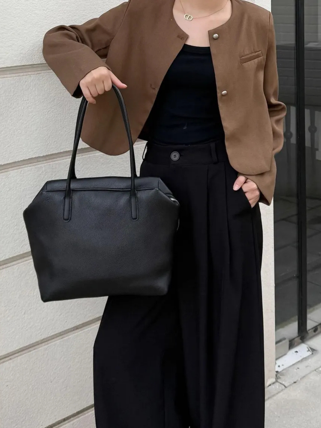 Minimalist Henri Inspired Soft‑Grain Leather Tote Bag