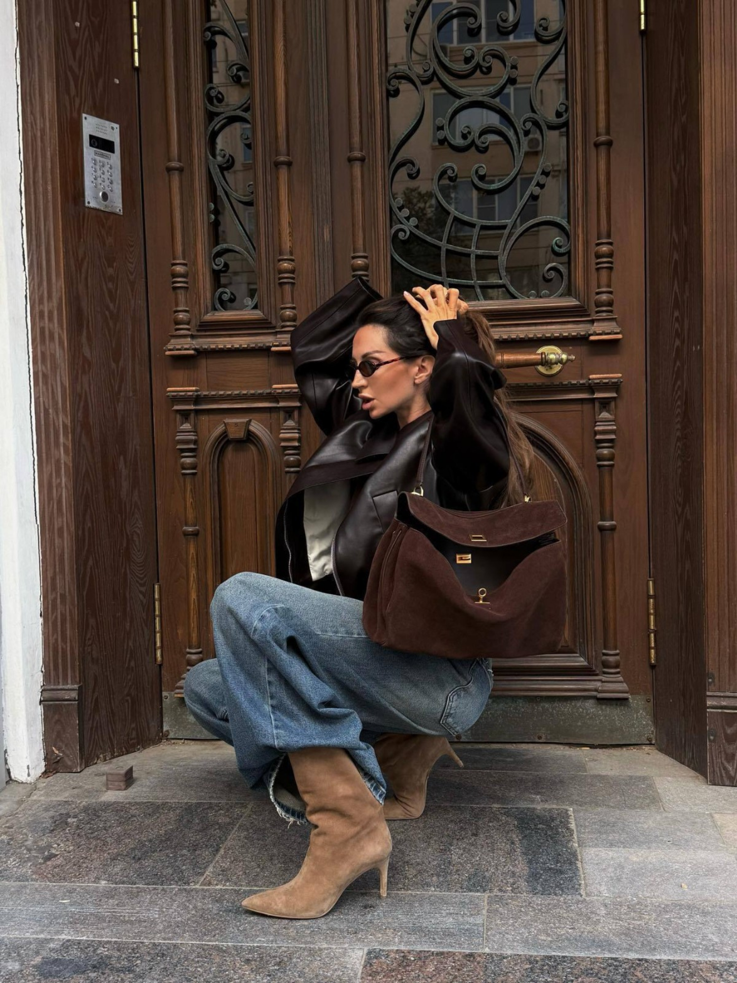 Bolso de mano de piel inspirado en BALENCIAGA-RODEO para mujer