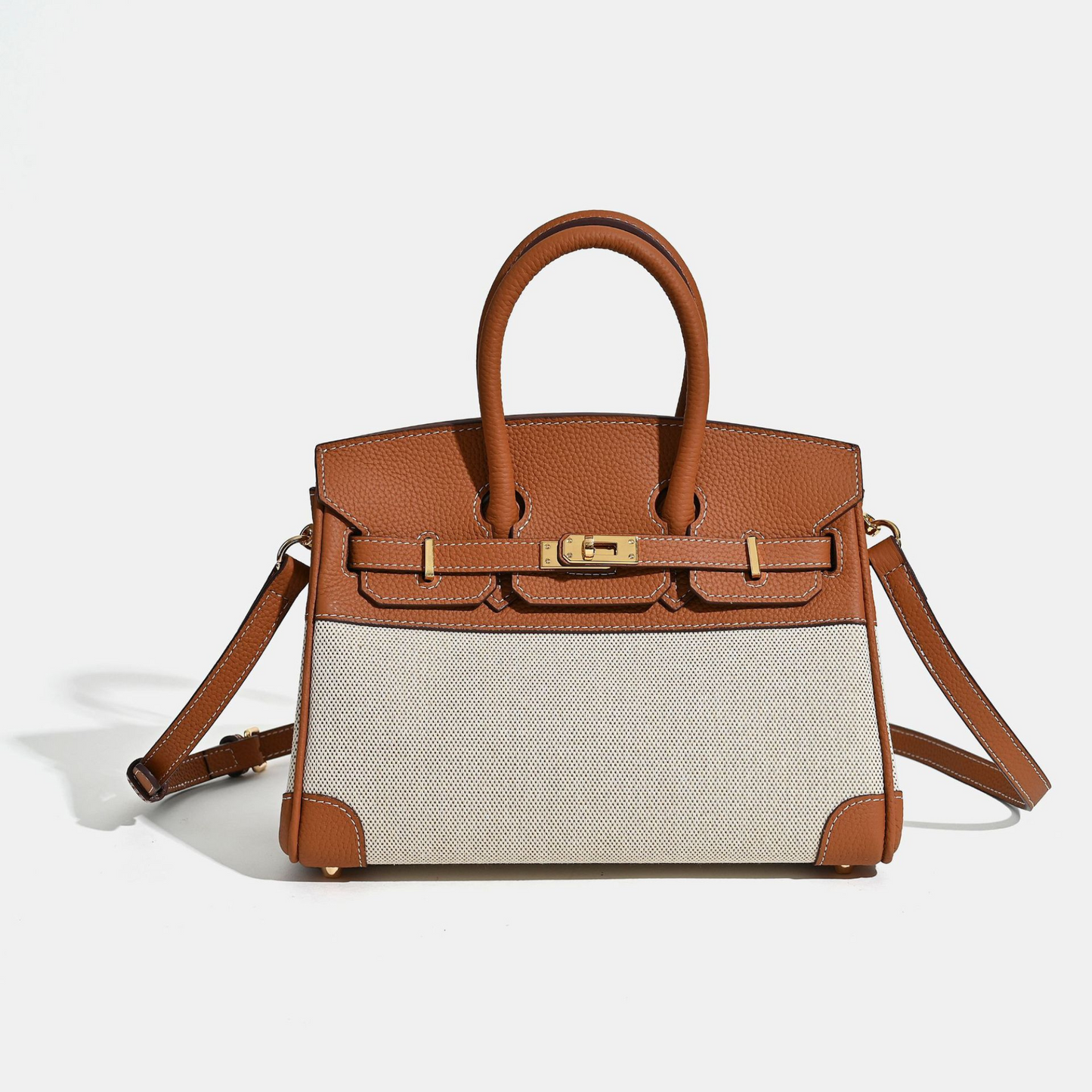 The Hermes Togo Birkin inspired Luxurious Leather & Canvas Bag