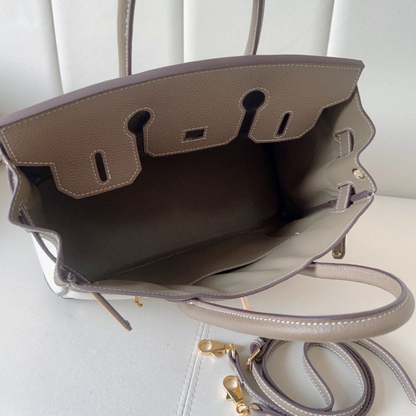 The Hermes Togo Birkin inspired Luxurious Leather & Canvas Bag