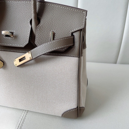 The Hermes Togo Birkin inspired Luxurious Leather & Canvas Bag