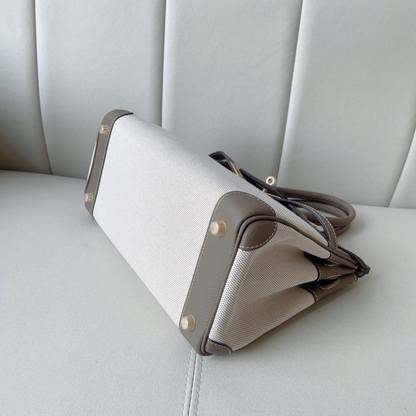 The Hermes Togo Birkin inspired Luxurious Leather & Canvas Bag