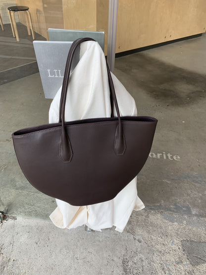 Alger Inspired Structured Leather Tote Bag