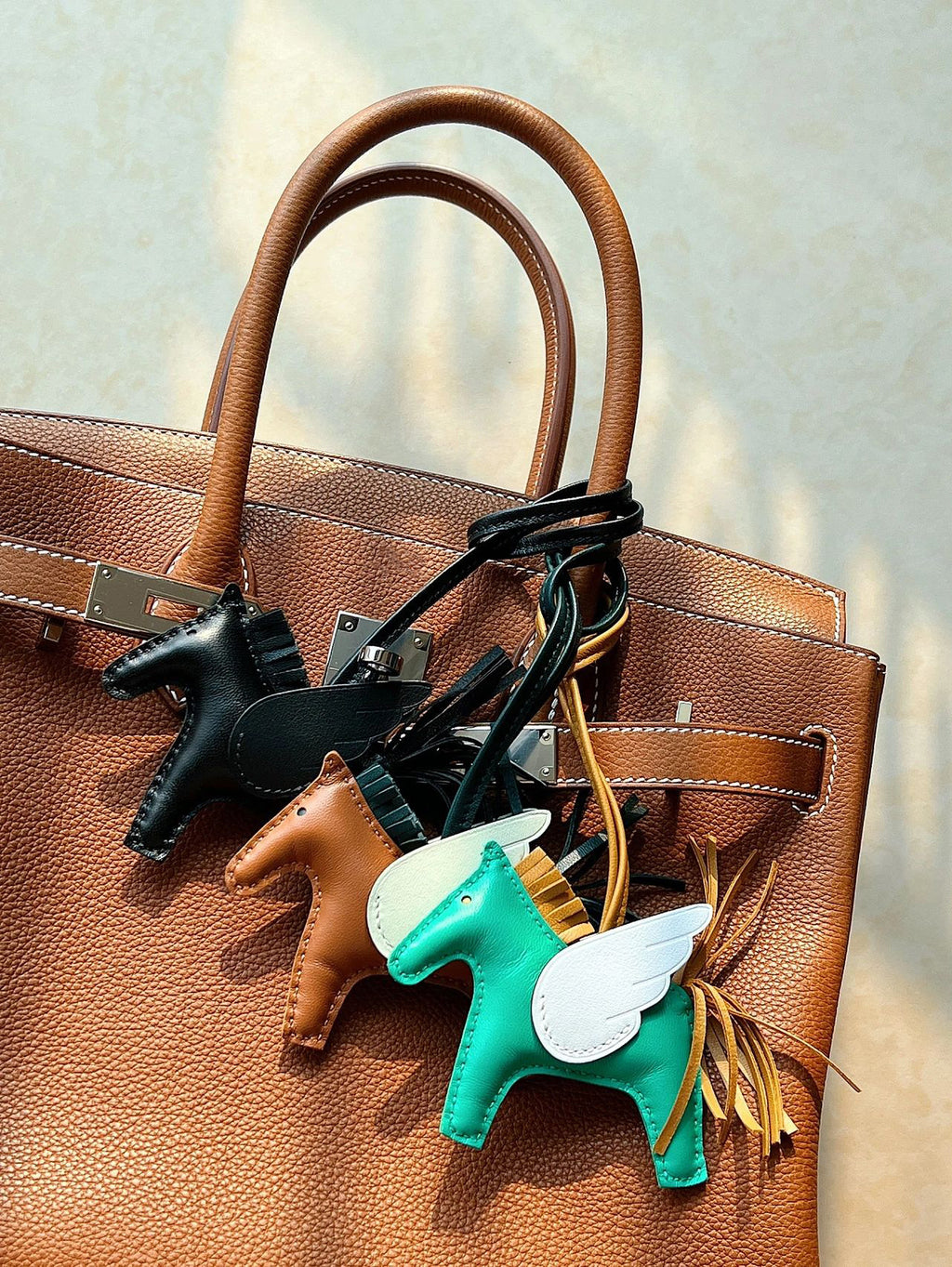 Trendiesty Winged Leather Horse Charm