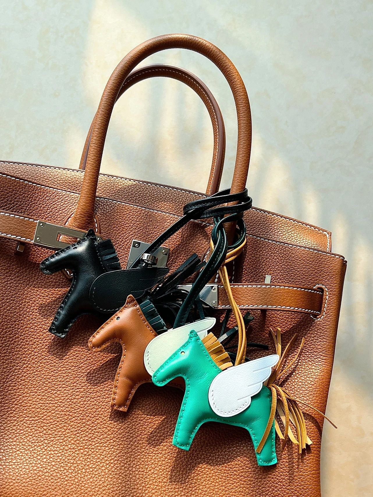 Trendiesty Winged Leather Horse Charm