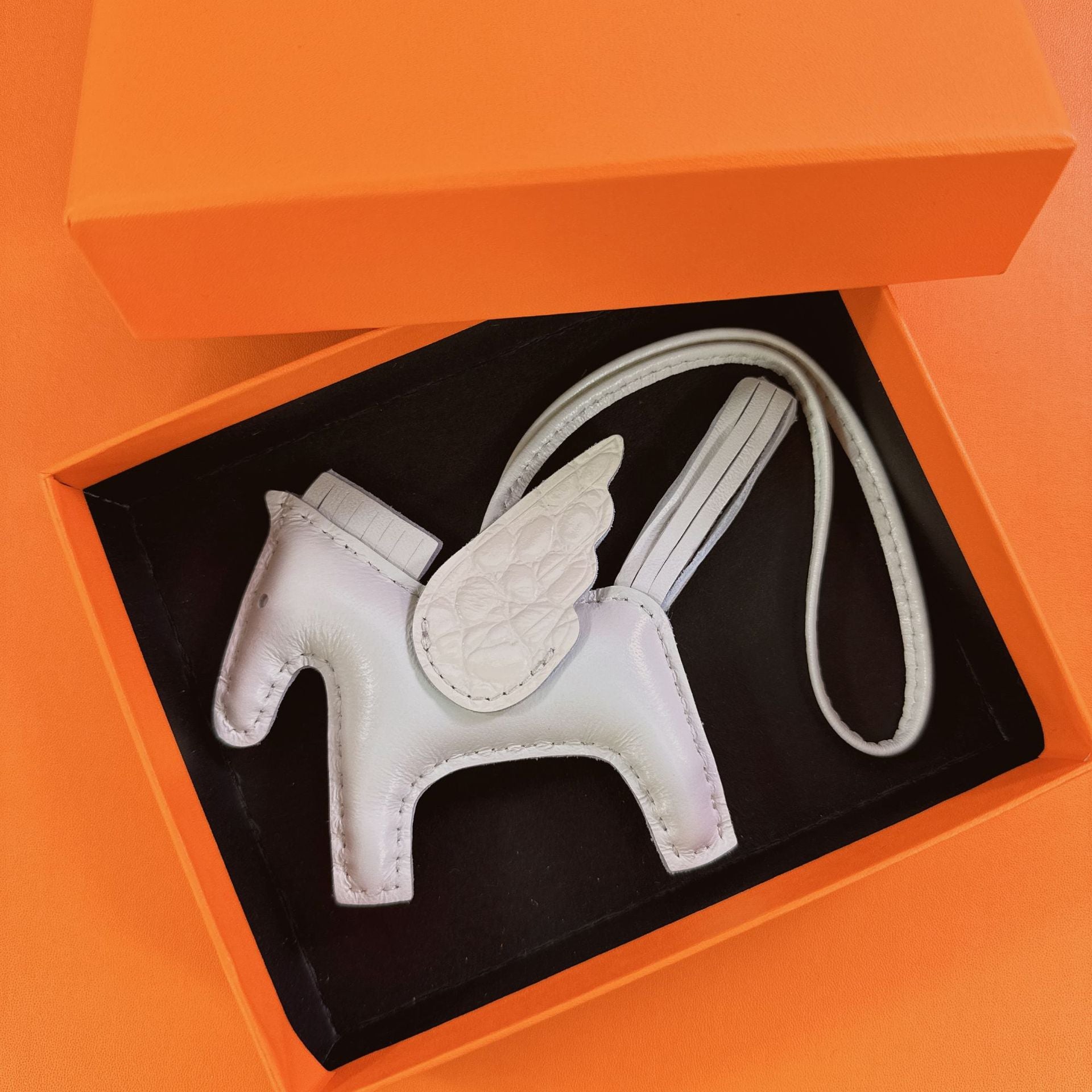 Trendiesty Winged Leather Horse Charm