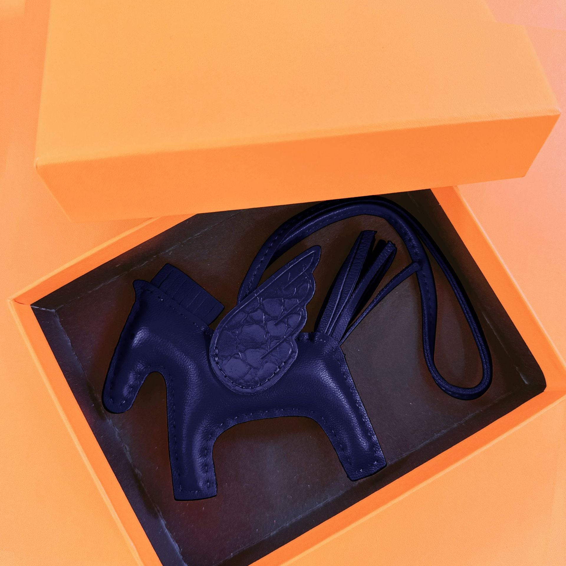 Trendiesty Winged Leather Horse Charm