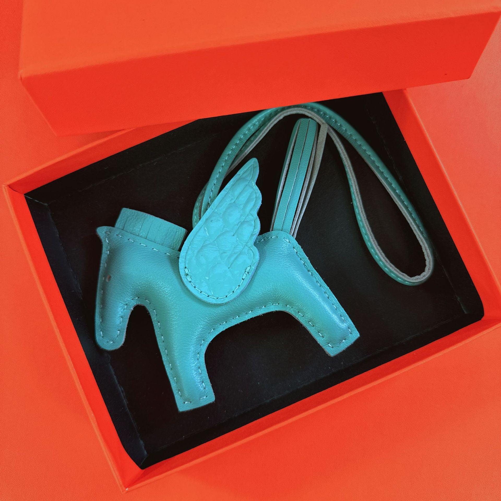 Trendiesty Winged Leather Horse Charm