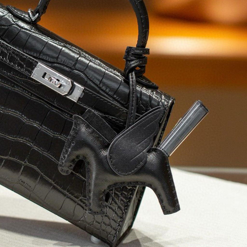 Trendiesty Winged Leather Horse Charm