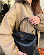 Bolso de mano de piel inspirado en BALENCIAGA-RODEO para mujer