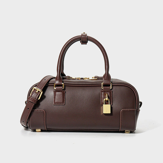 Compact Soft-Grain Leather Top Handle Bag