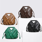 Woven-Style Leather Basket Bag