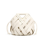 Woven-Style Leather Basket Bag