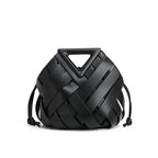 Woven-Style Leather Basket Bag