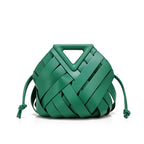 Woven-Style Leather Basket Bag