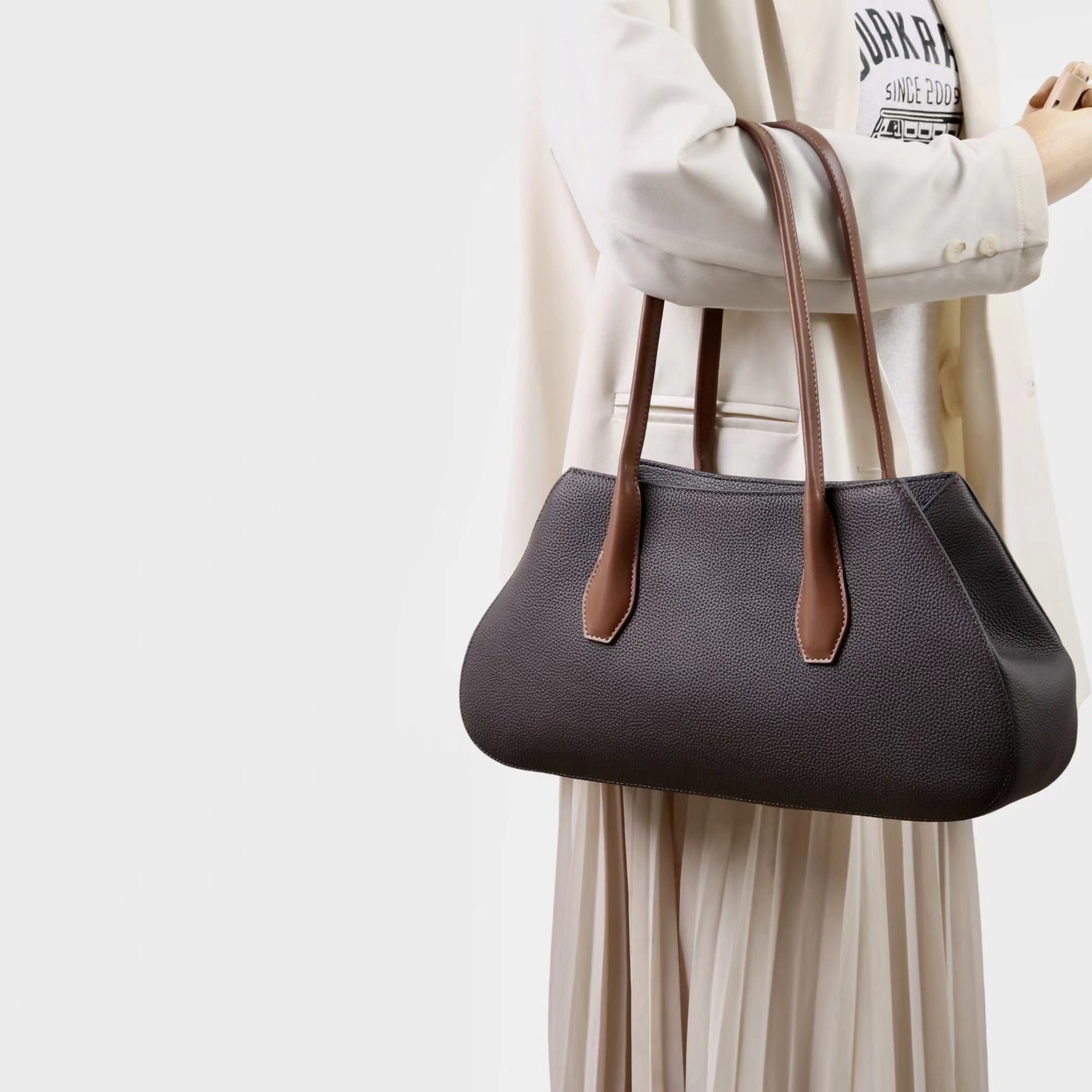 Alger Geometric Inspired Leather Shoulder Bag