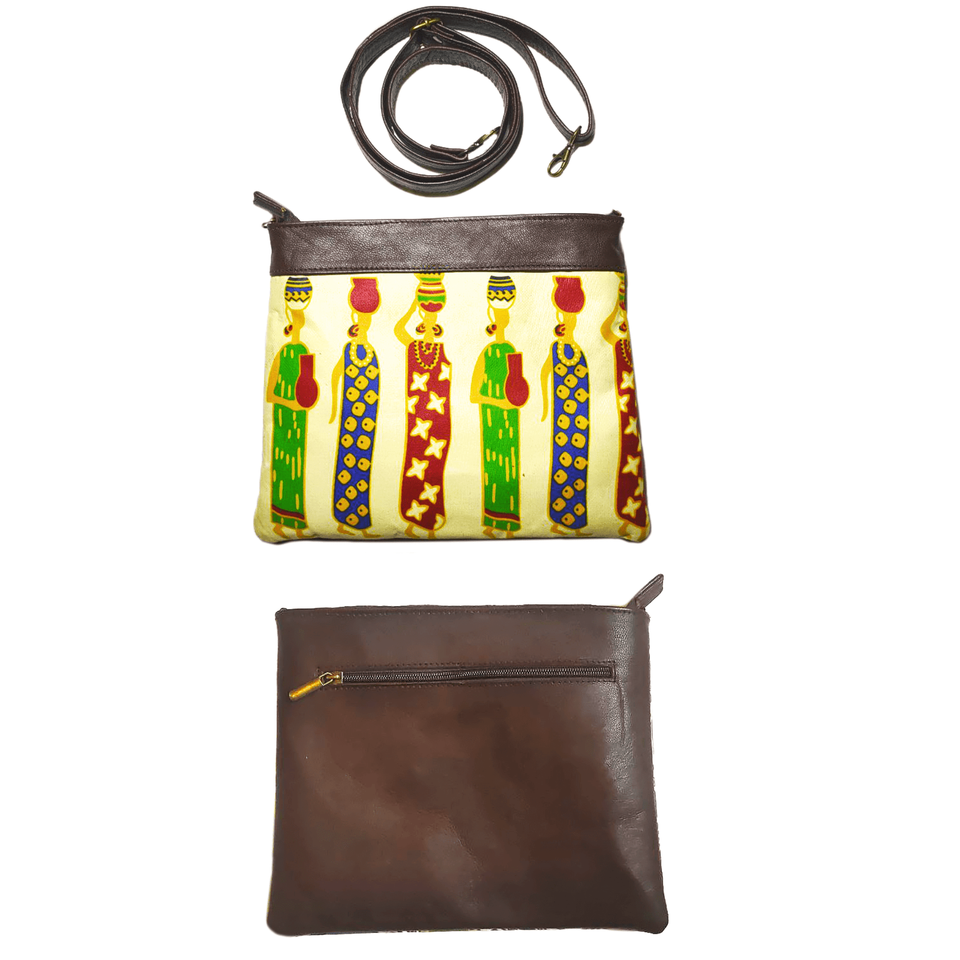 "Arabica" Leather Duffle Bag With Matched Clutch - Trendiesty Worldwide