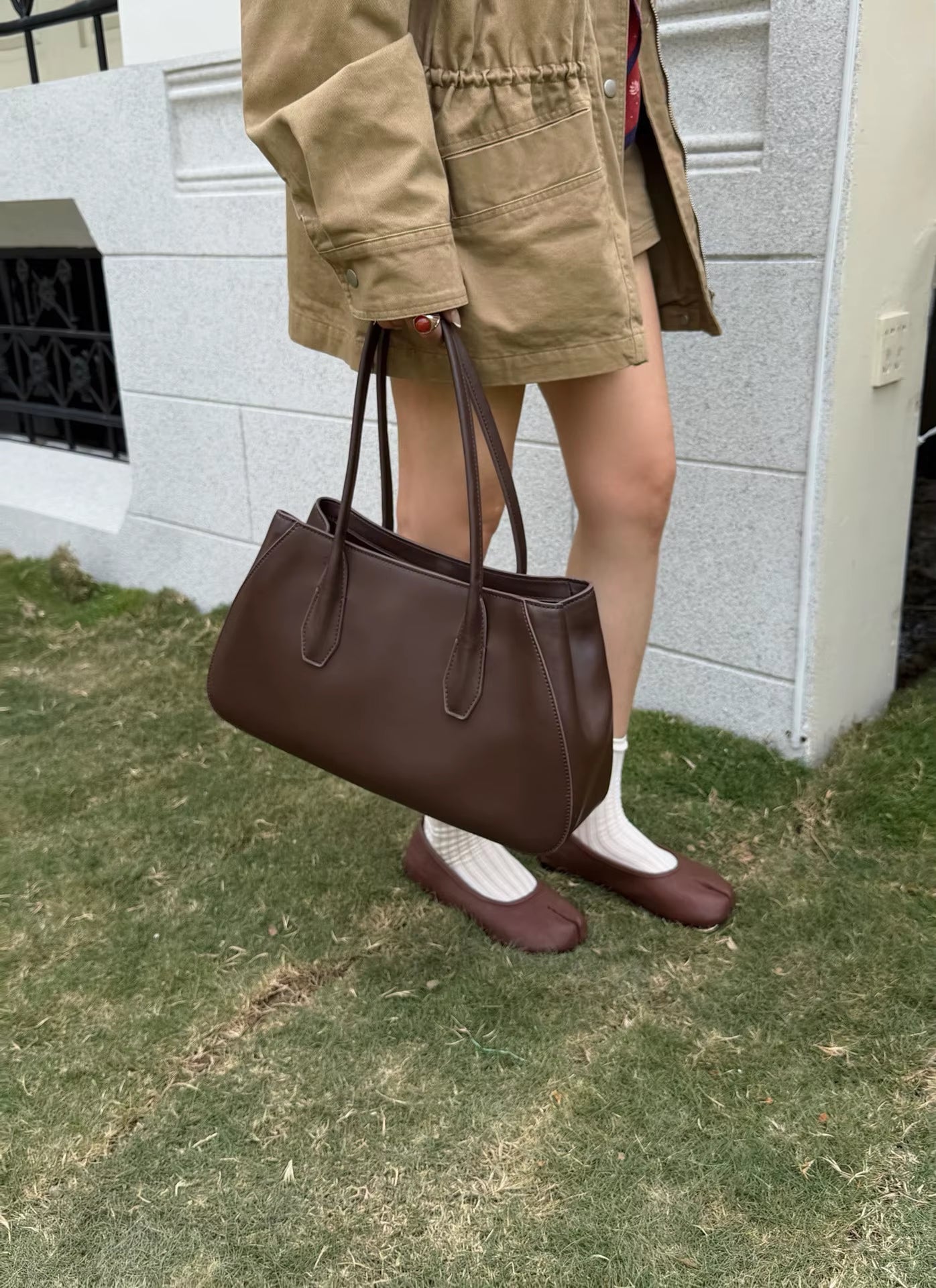 Alger Geometric Inspired Leather Shoulder Bag