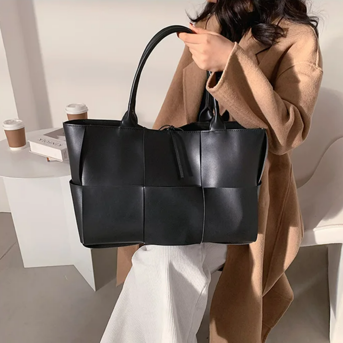 The "Bottega-Veneta-Arco-inspired" Luxurious Woven Large Leather Tote Bag