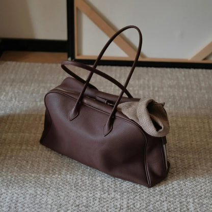 Classic Large Leather Bowling Bag
