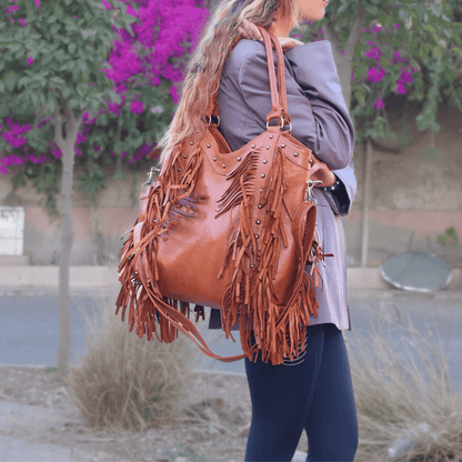 "Fringed" Leather tote bag - Trendiesty Worldwide