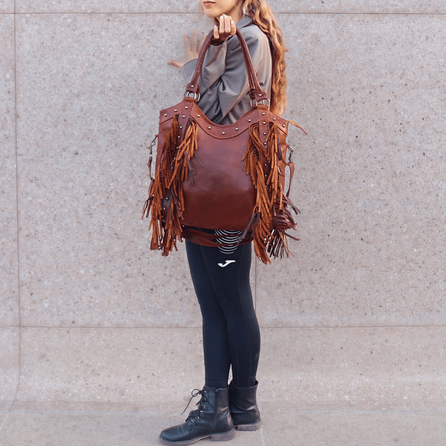 "Fringed" Leather tote bag - Trendiesty Worldwide