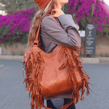 "Fringed" Leather tote bag - Trendiesty Worldwide