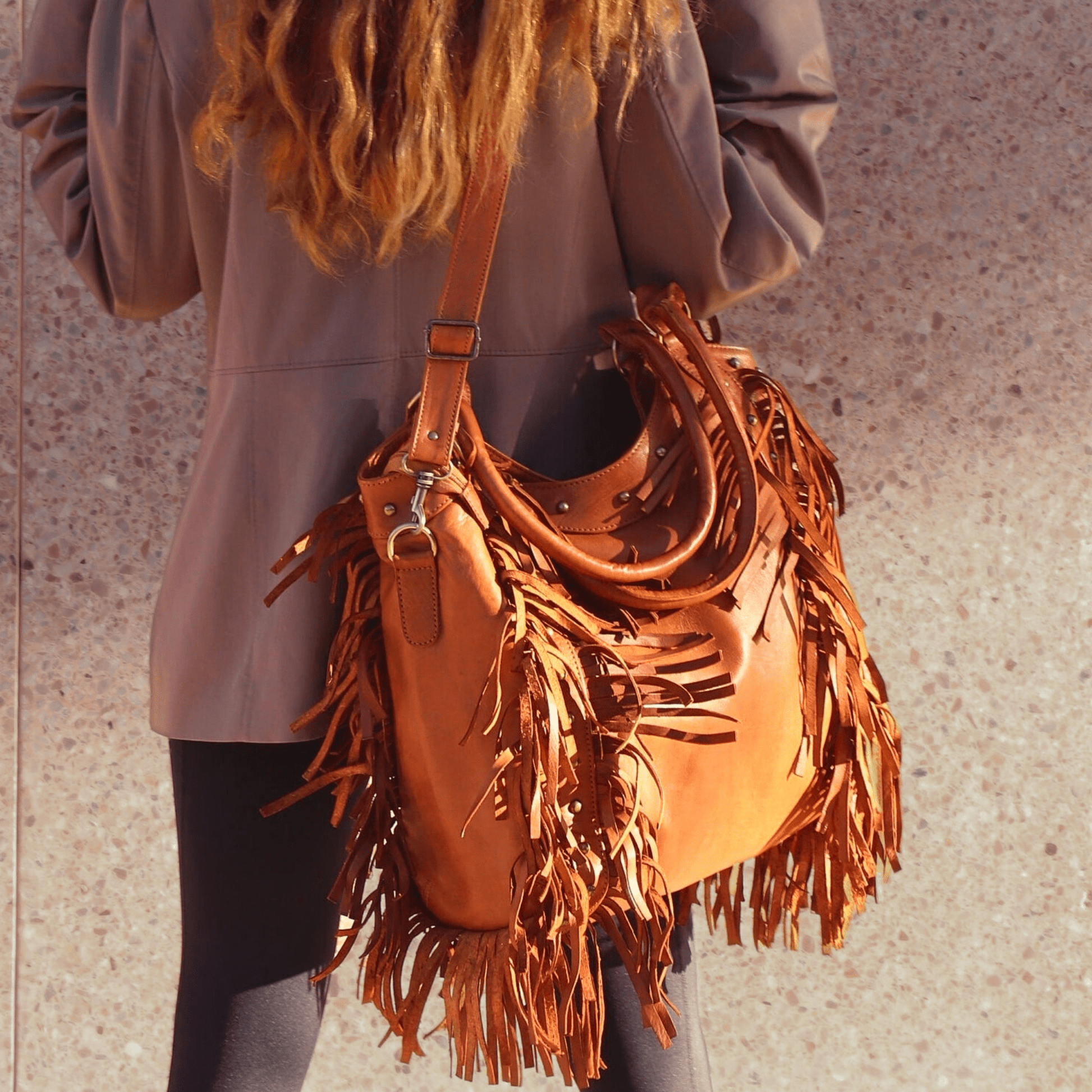 "Fringed" Leather tote bag - Trendiesty Worldwide