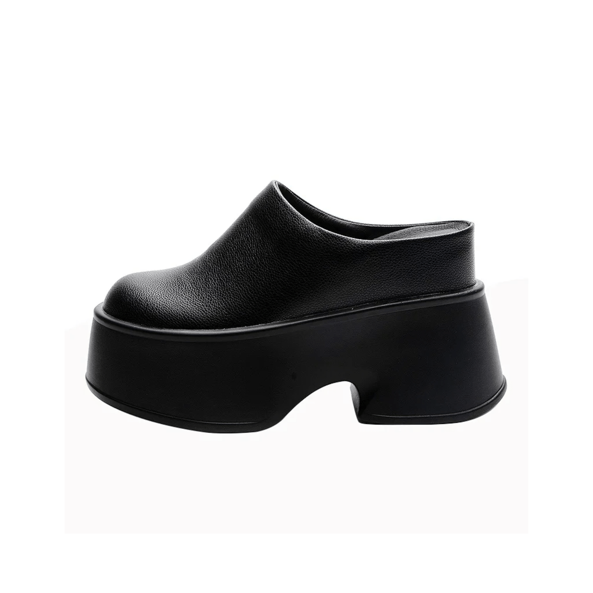 Handmade Leather Platform Clogs - Trendiesty Worldwide