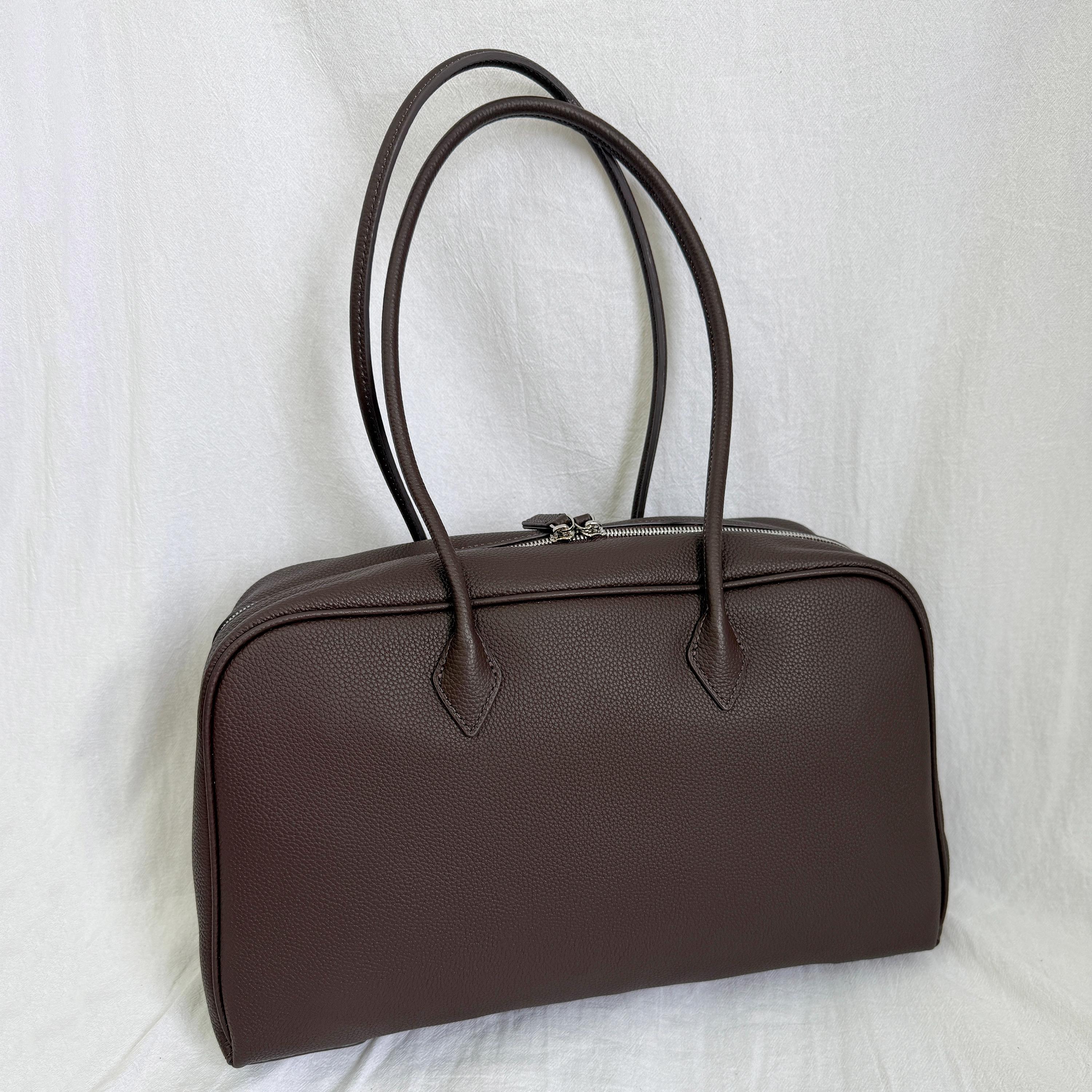 Classic Large Leather Bowling Bag