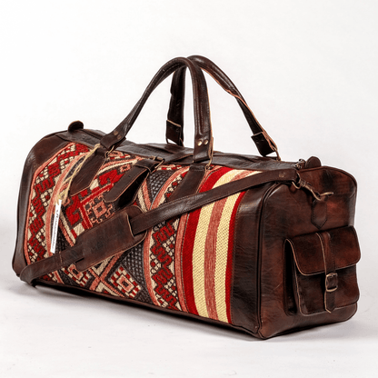 Leather x Kilim Duffle Bag - Trendiesty Worldwide