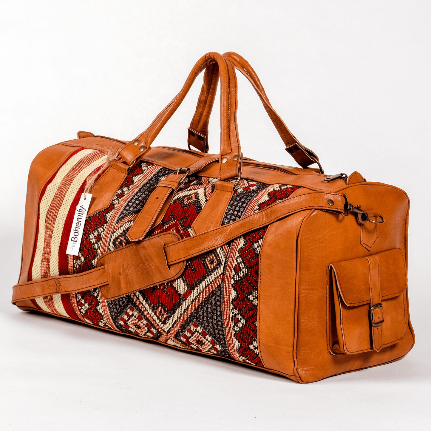 Leather x Kilim Duffle Bag - Trendiesty Worldwide