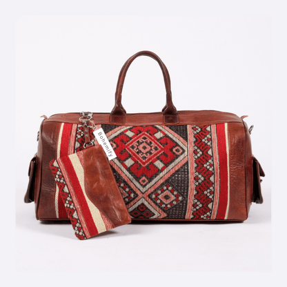 Kilim Leather Duffle With Wallet - Brown / Medium - Trendiesty Worldwide