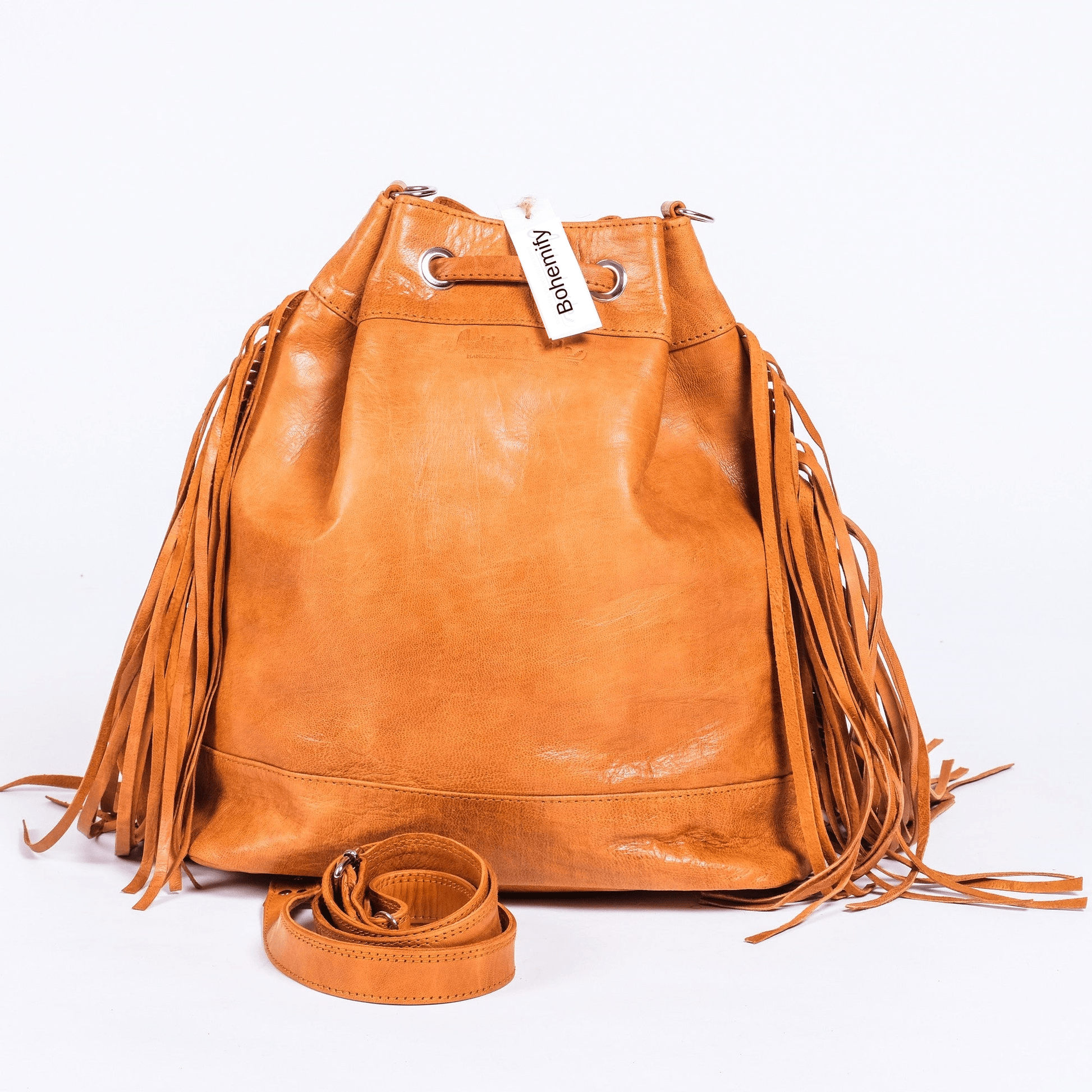 Leather x Kilim Shoulder bucket Bag - Trendiesty Worldwide